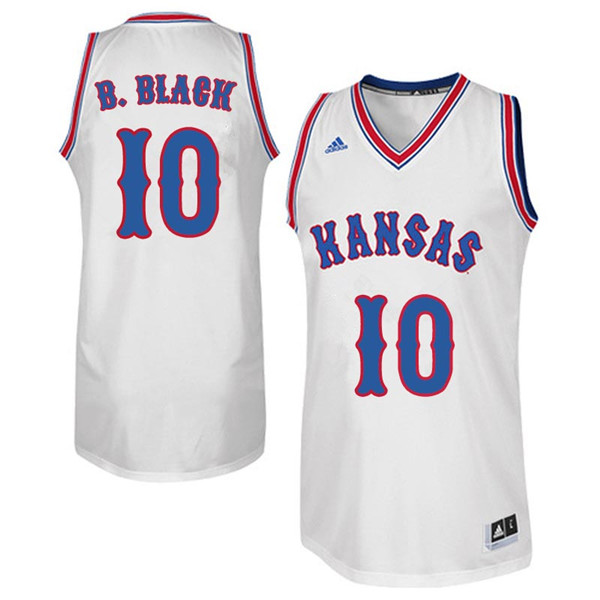 Men #10 Charles B. Black Kansas Jayhawks Retro Throwback College Basketball Jerseys Sale-White - Click Image to Close